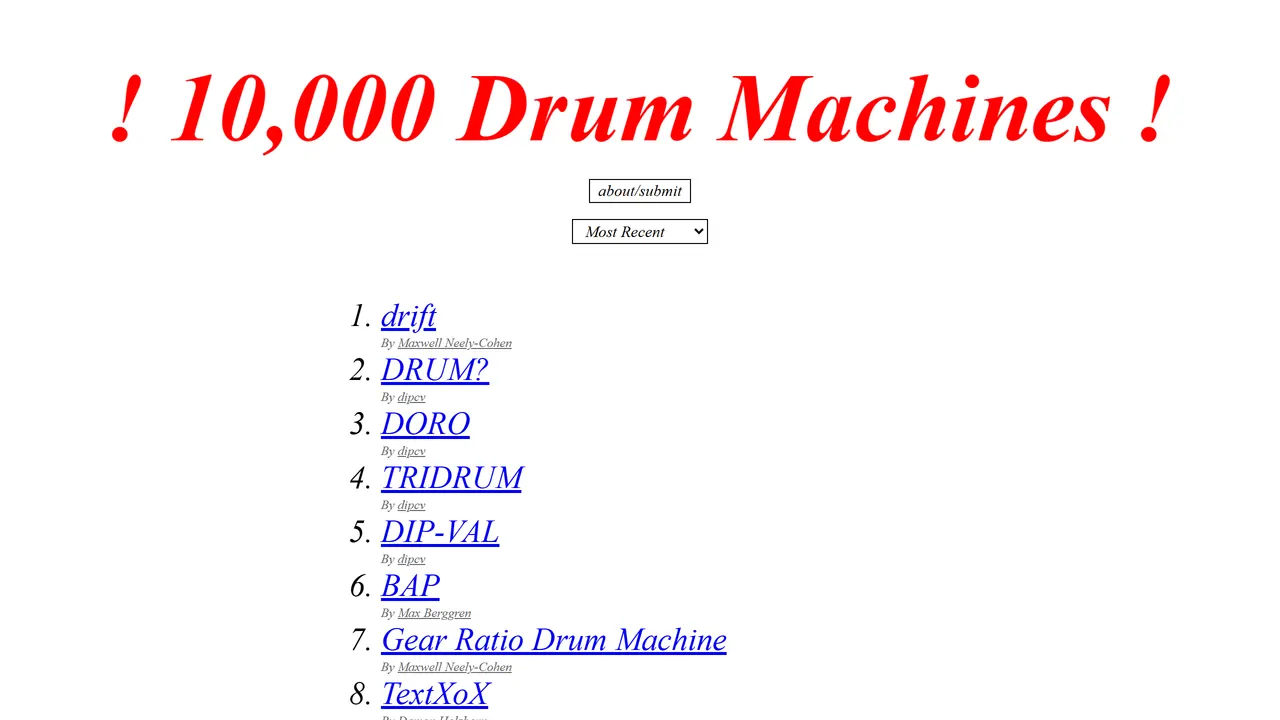 Screenshot of 10k Drum Machines