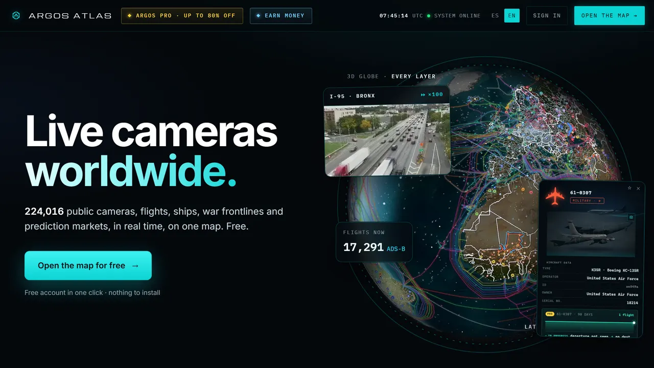 Screenshot of ARGOS Atlas
