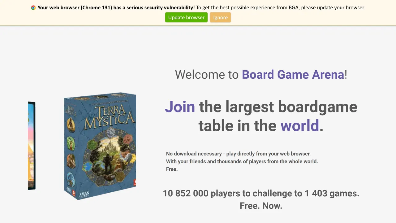 Screenshot of Board Game Arena