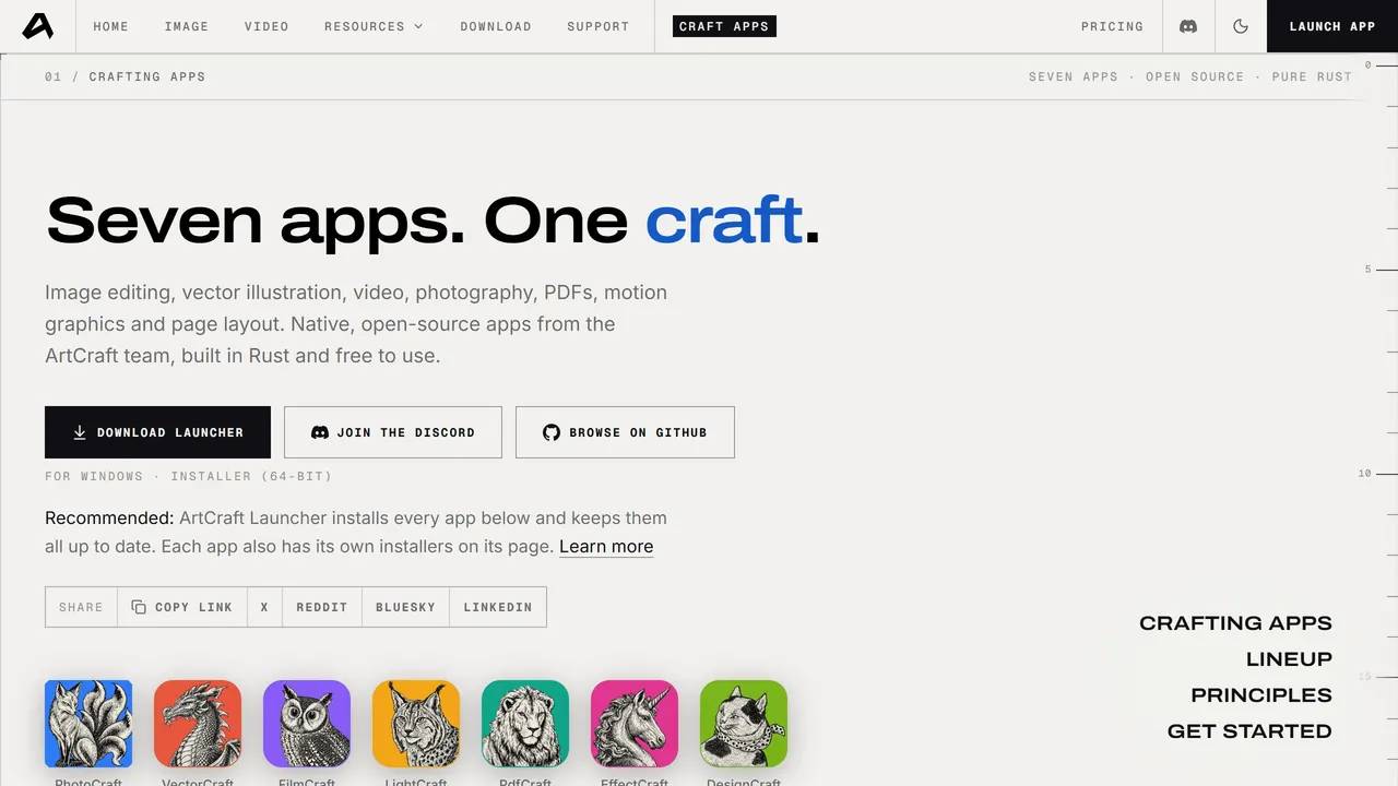 Screenshot of Crafting Apps
