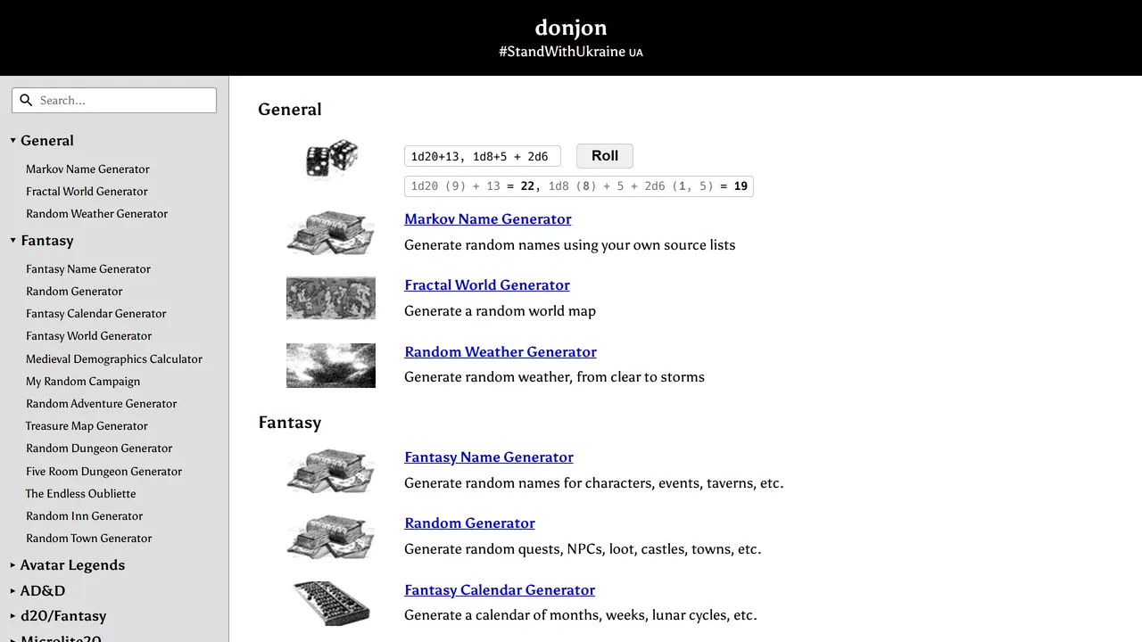 Screenshot of donjon