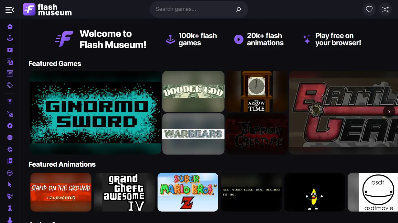 Screenshot of Flash Museum