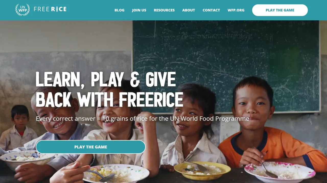 Screenshot of Freerice
