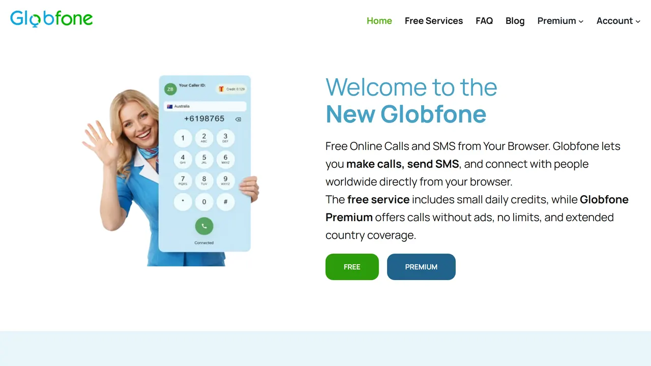 Screenshot of Globfone