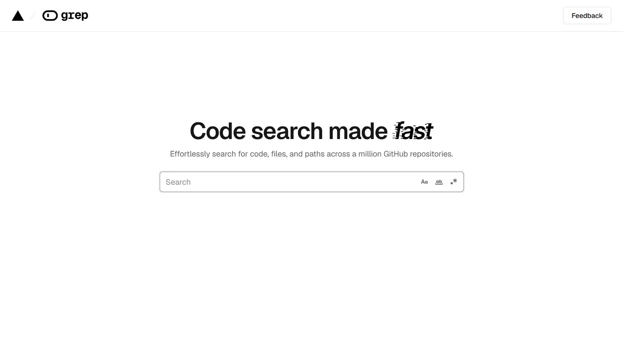 Screenshot of grep.app