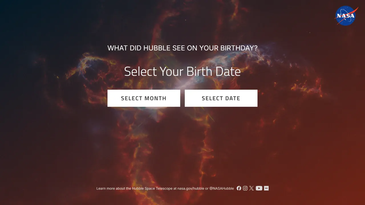 Screenshot of What Did Hubble See on Your Birthday?