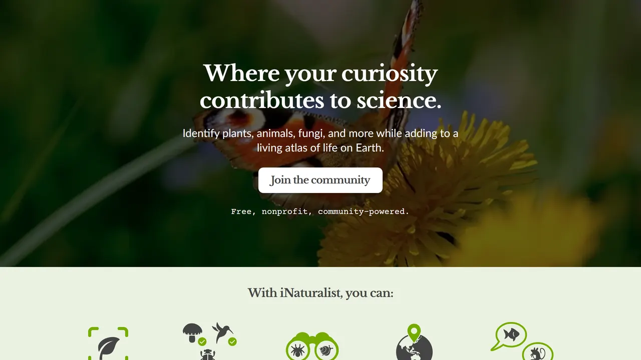 Screenshot of iNaturalist