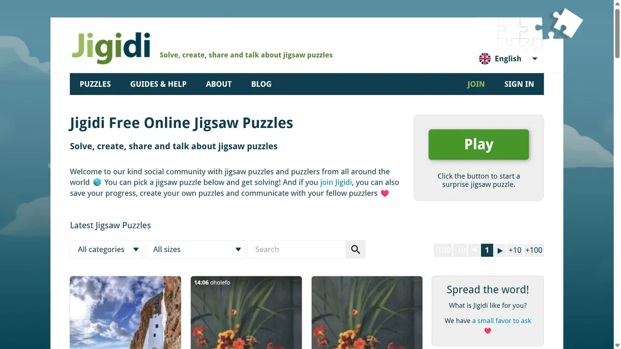 Screenshot of Jigidi