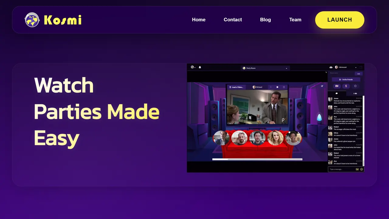 Screenshot of Kosmi
