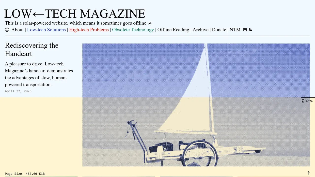 Screenshot of Low-tech Magazine