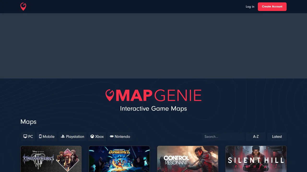 Screenshot of MapGenie