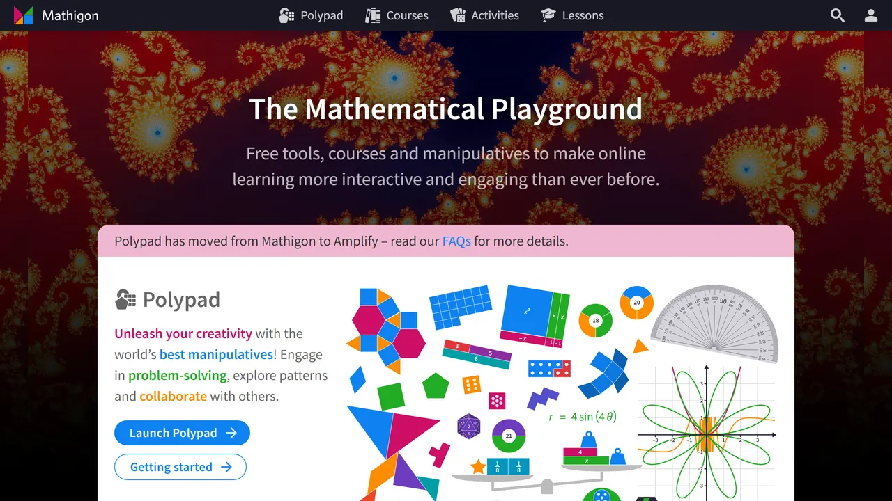 Screenshot of Mathigon