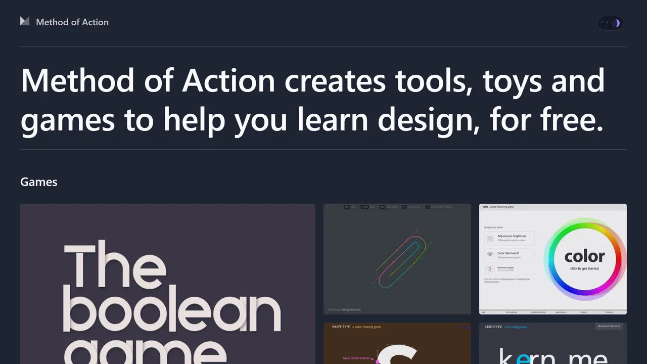 Screenshot of Method of Action