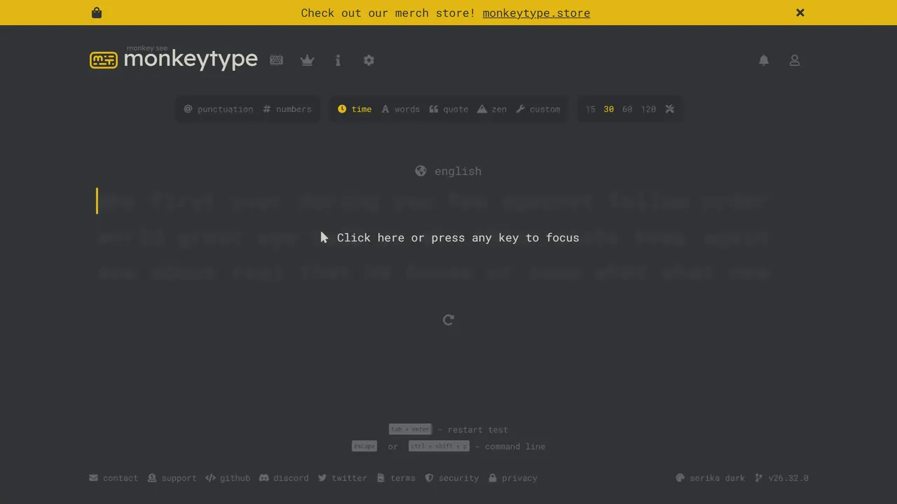 Screenshot of Monkeytype