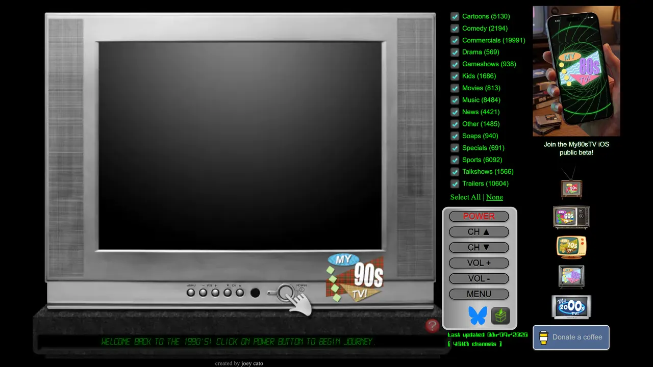 Screenshot of My90sTV