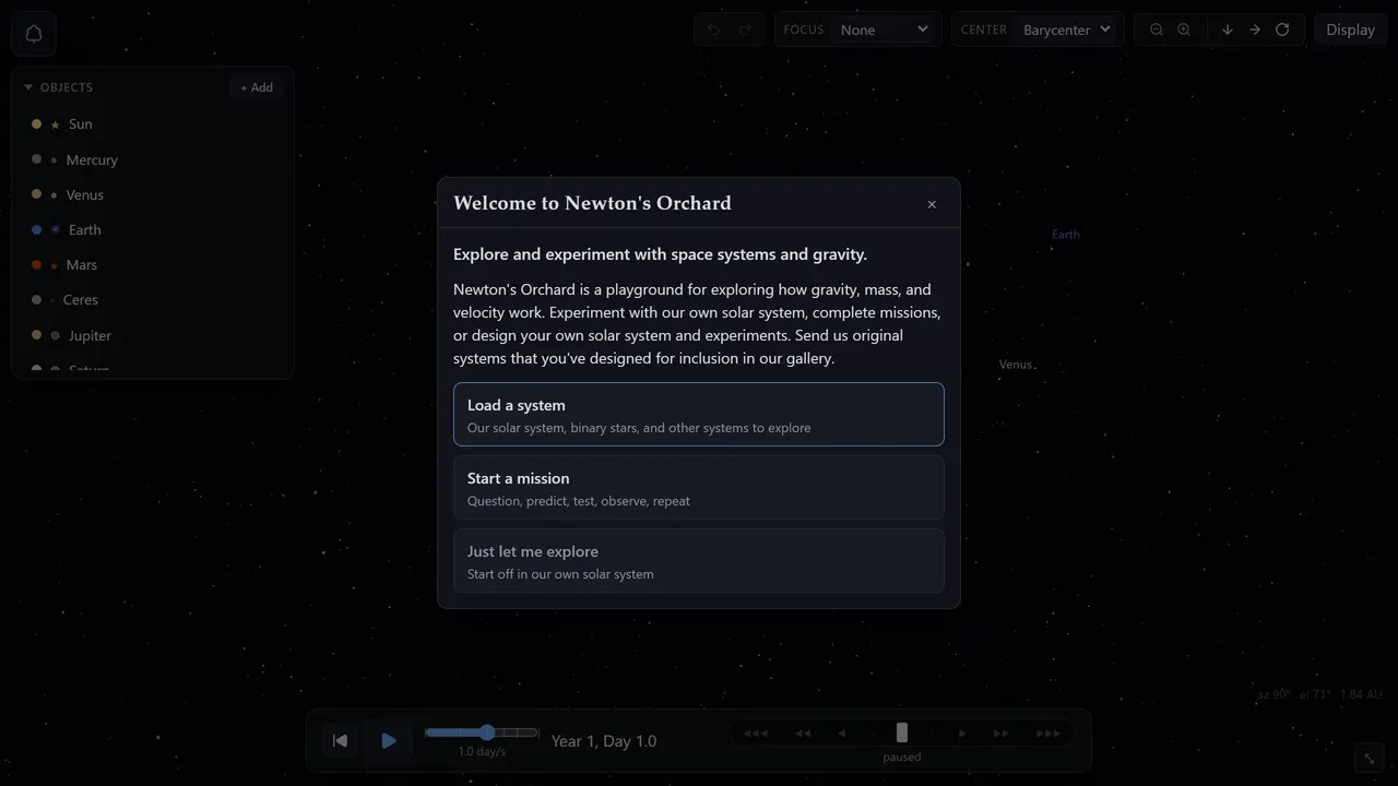 Screenshot of Newton's Orchard