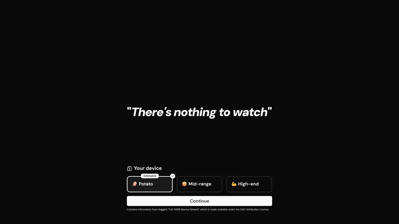 Screenshot of There's nothing to watch