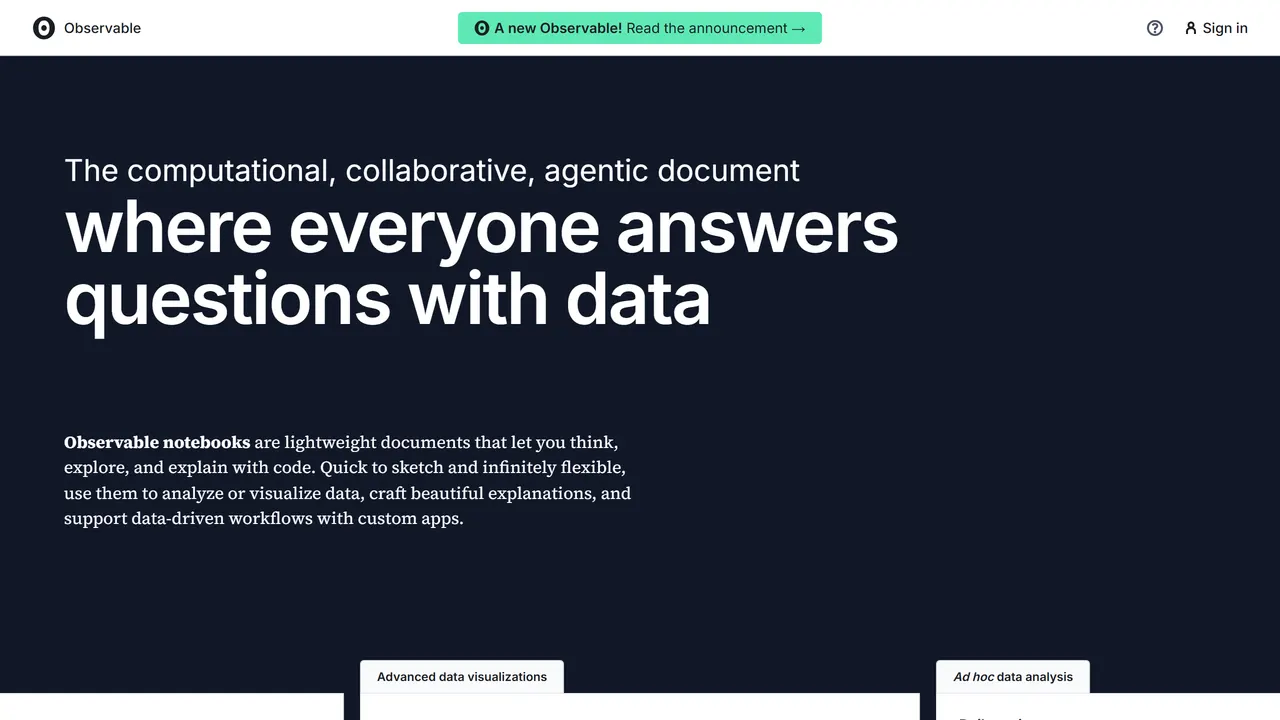 Screenshot of Observable