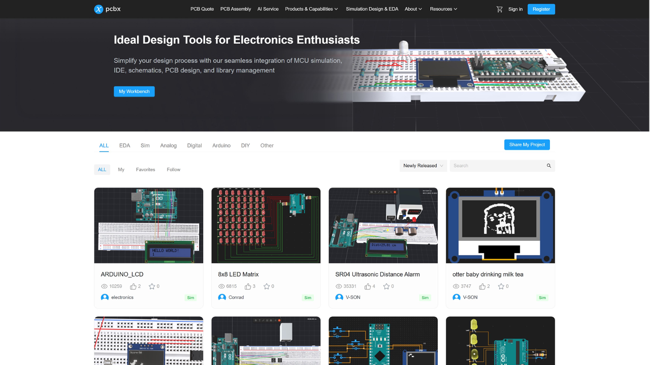 Screenshot of PCBX Simulator