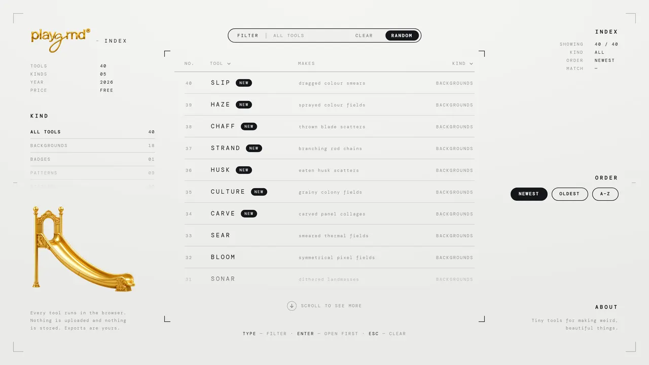 Screenshot of playgrnd