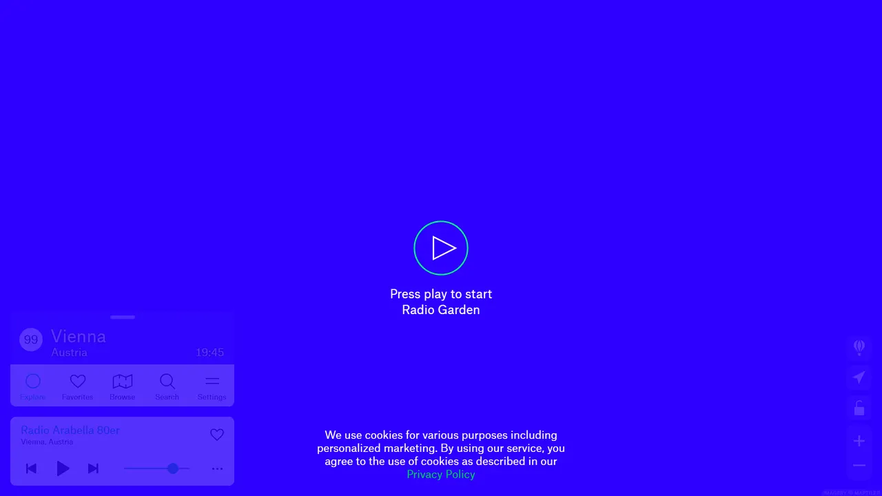 Screenshot of Radio Garden