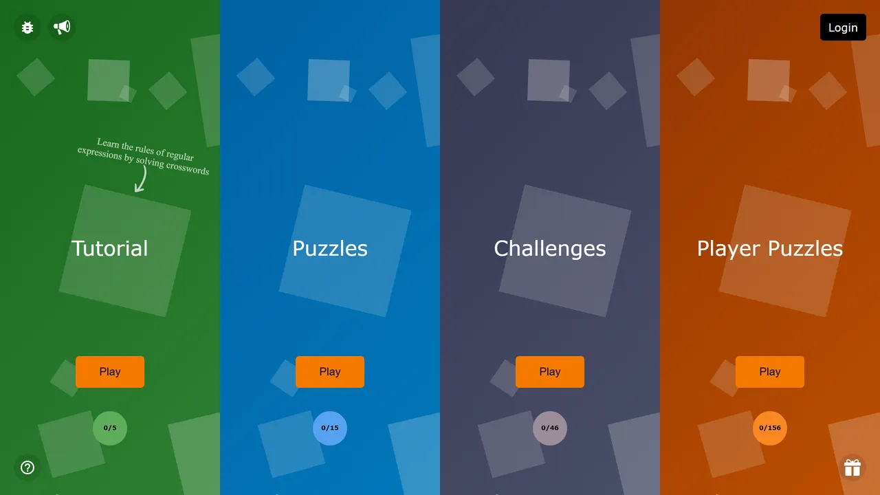 Screenshot of Regex Crossword