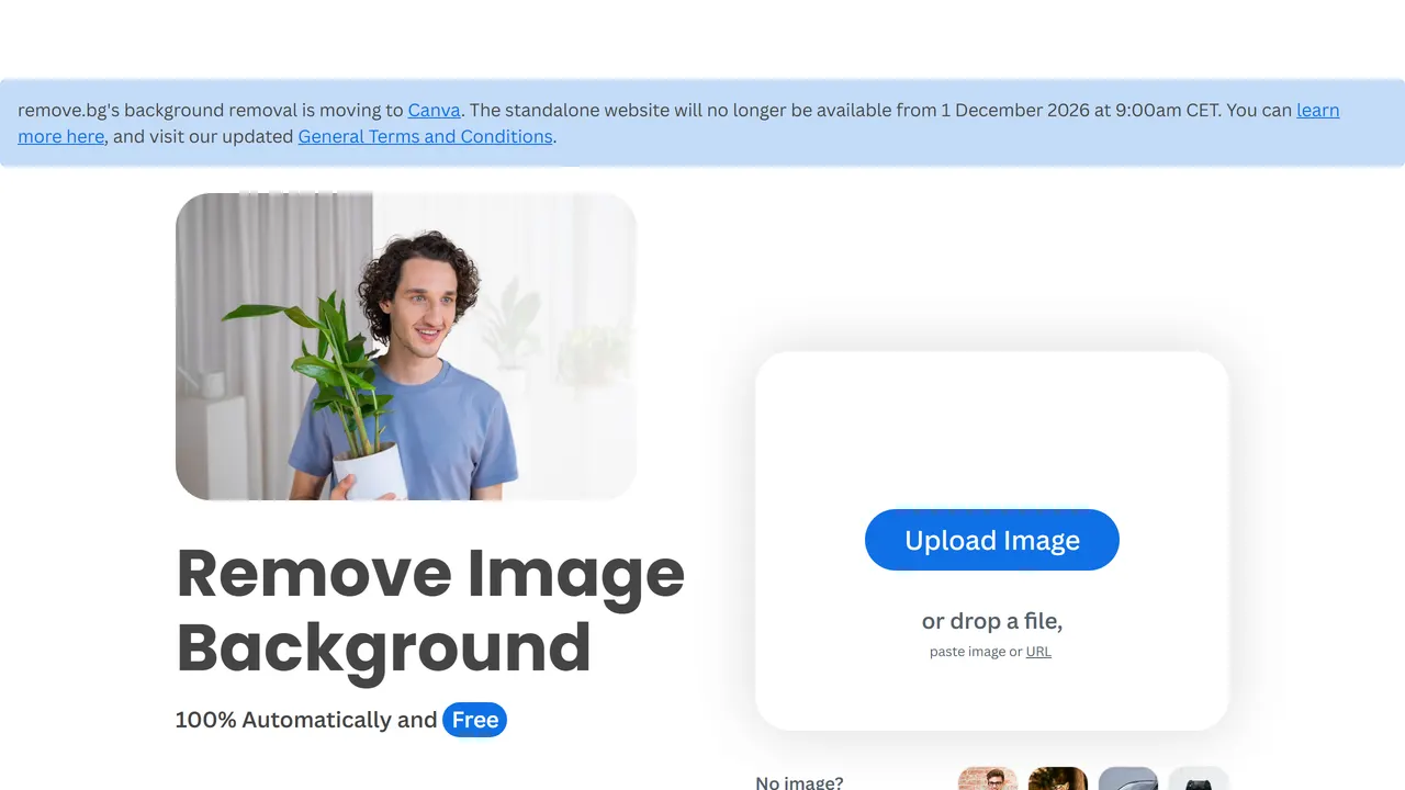 Screenshot of remove.bg