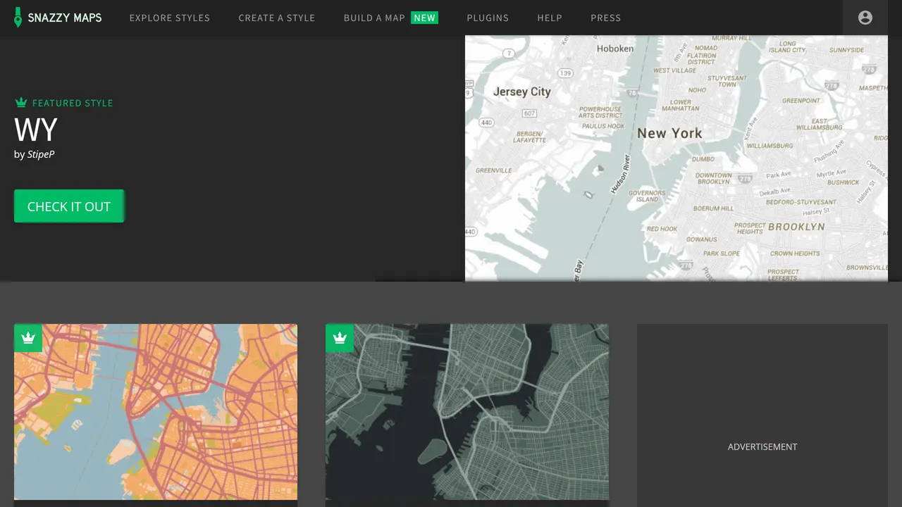 Screenshot of Snazzy Maps