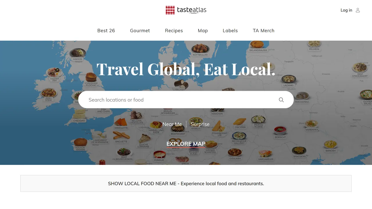 Screenshot of TasteAtlas