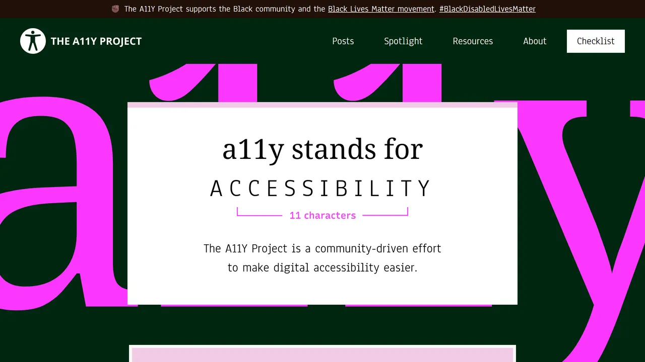 Screenshot of The A11Y Project