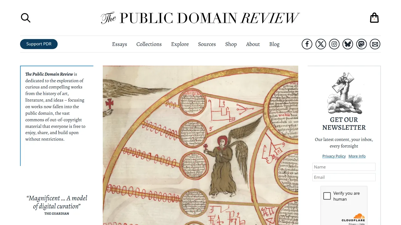 Screenshot of The Public Domain Review