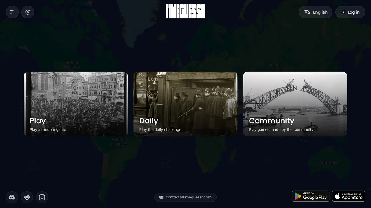 Screenshot of TimeGuessr