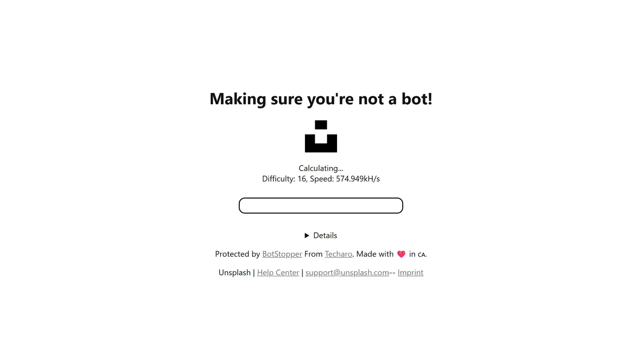 Screenshot of Unsplash