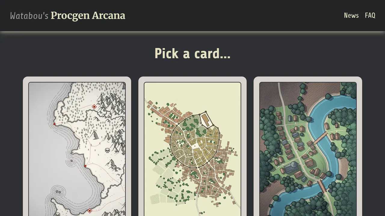 Screenshot of Watabou's Procgen Arcana