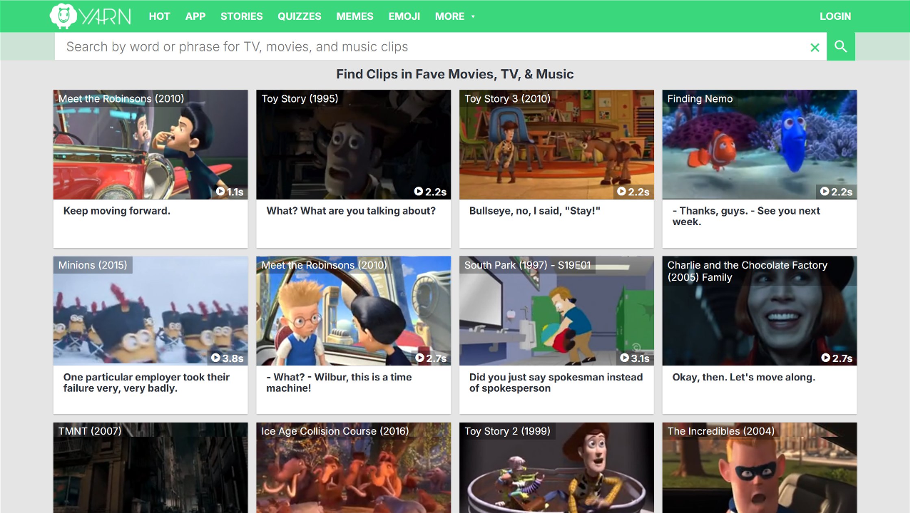 Screenshot of Yarn