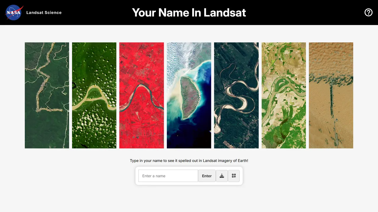 Screenshot of Your Name in Landsat